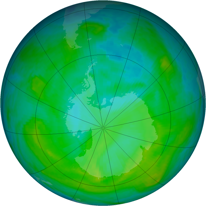 Antarctic ozone map for 28 January 1981